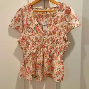 Adorable American Eagle Baby-Doll floral top size small